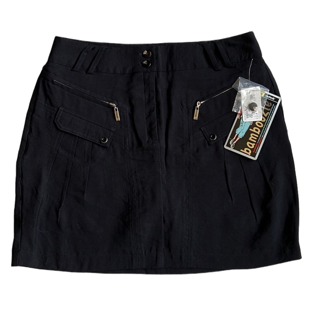 Jamie‎ Sadock Bamboozle Jet Black Golf Skort Size 4 New